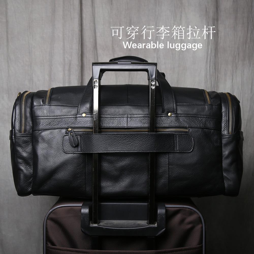 Retro Men's Hand Luggage Bag Leather Travel Bag Top Layer Cowhide Large Capacity One Shoulder Messenger Bag Casual Laptop NZPJ