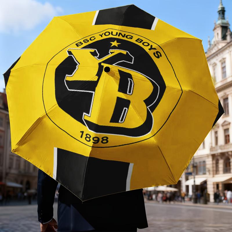 BSC Football Yellow And Black Unity Umbrella Folding Umbrella, Automatic Umbrella 8-Frame for Travel, Camping Use Gift for Halloween Christmas