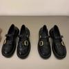 Fashion Thick Sole British Style Mary Jane Loafers Women Shoes 2025 Spring Retro Black