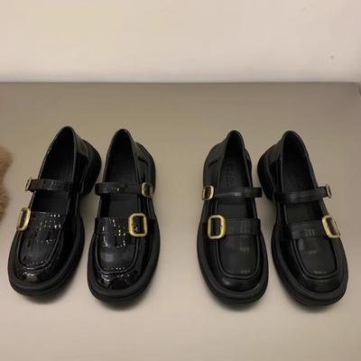 Fashion Thick Sole British Style Mary Jane Loafers Women Shoes 2025 Spring Retro Black