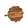 Intricate Handle Wood Cutting Board Scalloped Edge Bread Board Chopping Board  Cutting Meat