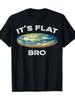 Allsea Apparel Men's Funny Flat Earth Conspiracy T-Shirt - "It's Flat Bro" Graphic Tee with Earth Design - Casual Everyday Shirt for Parties