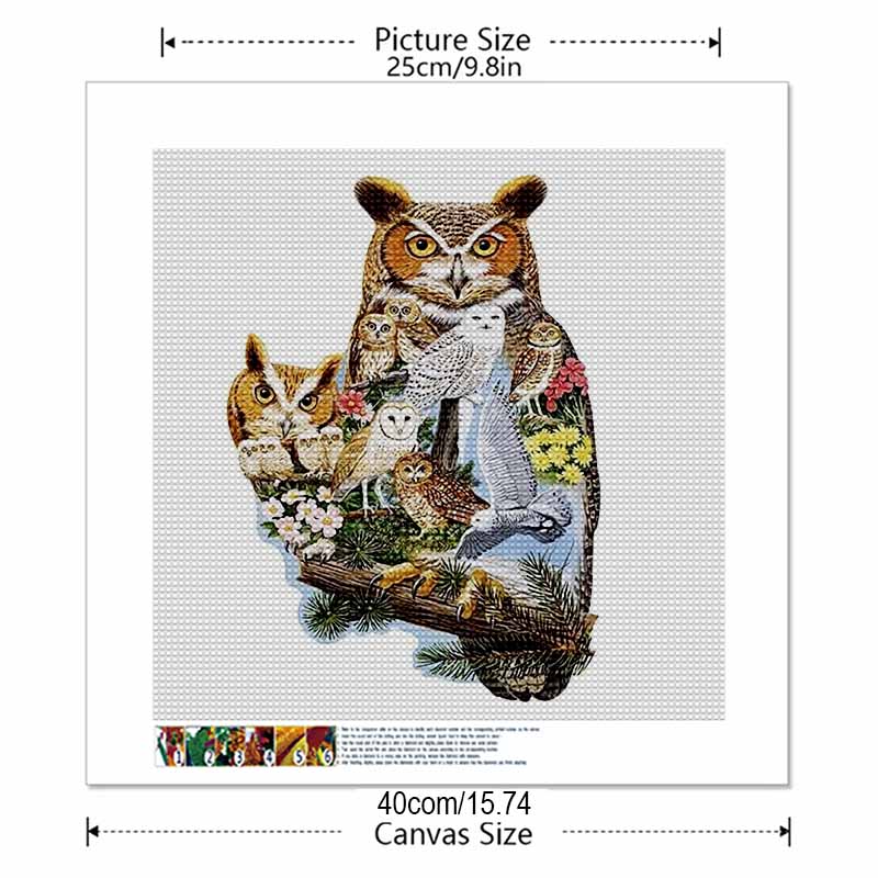 New Arrival 5D DIY Full Circle Diamond Painting "Owl" Embroidery Cross Stitch Home Decor Gift