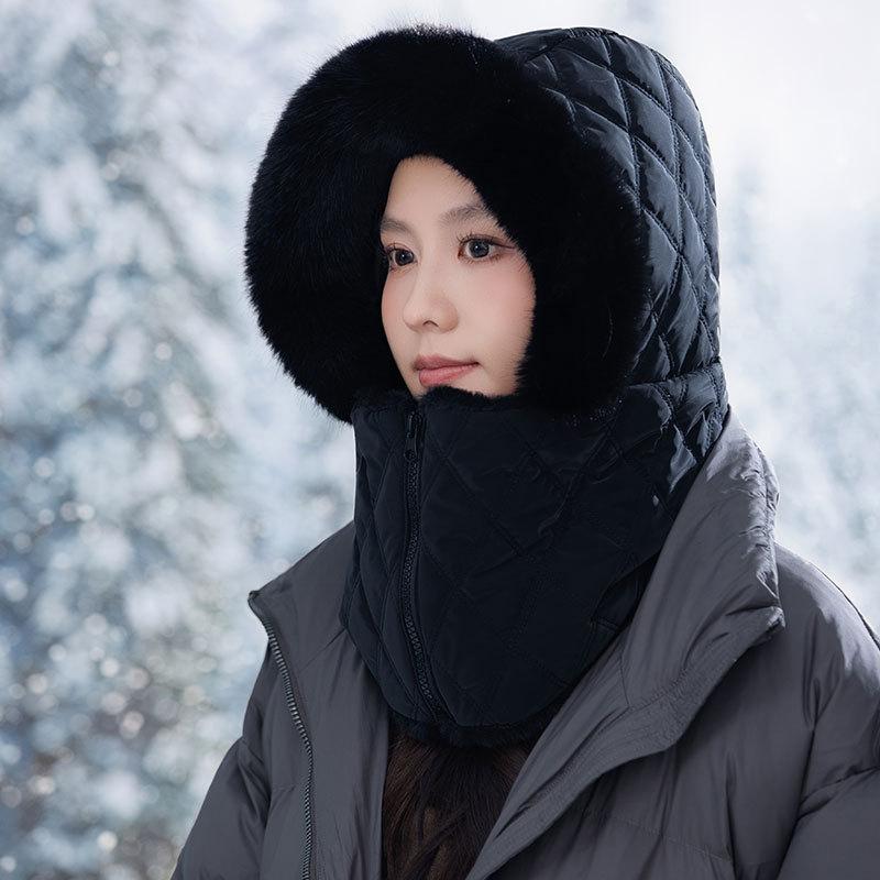 Cold and Warm Lei Feng Hat Women's Autumn and Winter Cycling Windproof Ear Protection Cotton Hat Northeast Outdoor Scarf Ski Hat