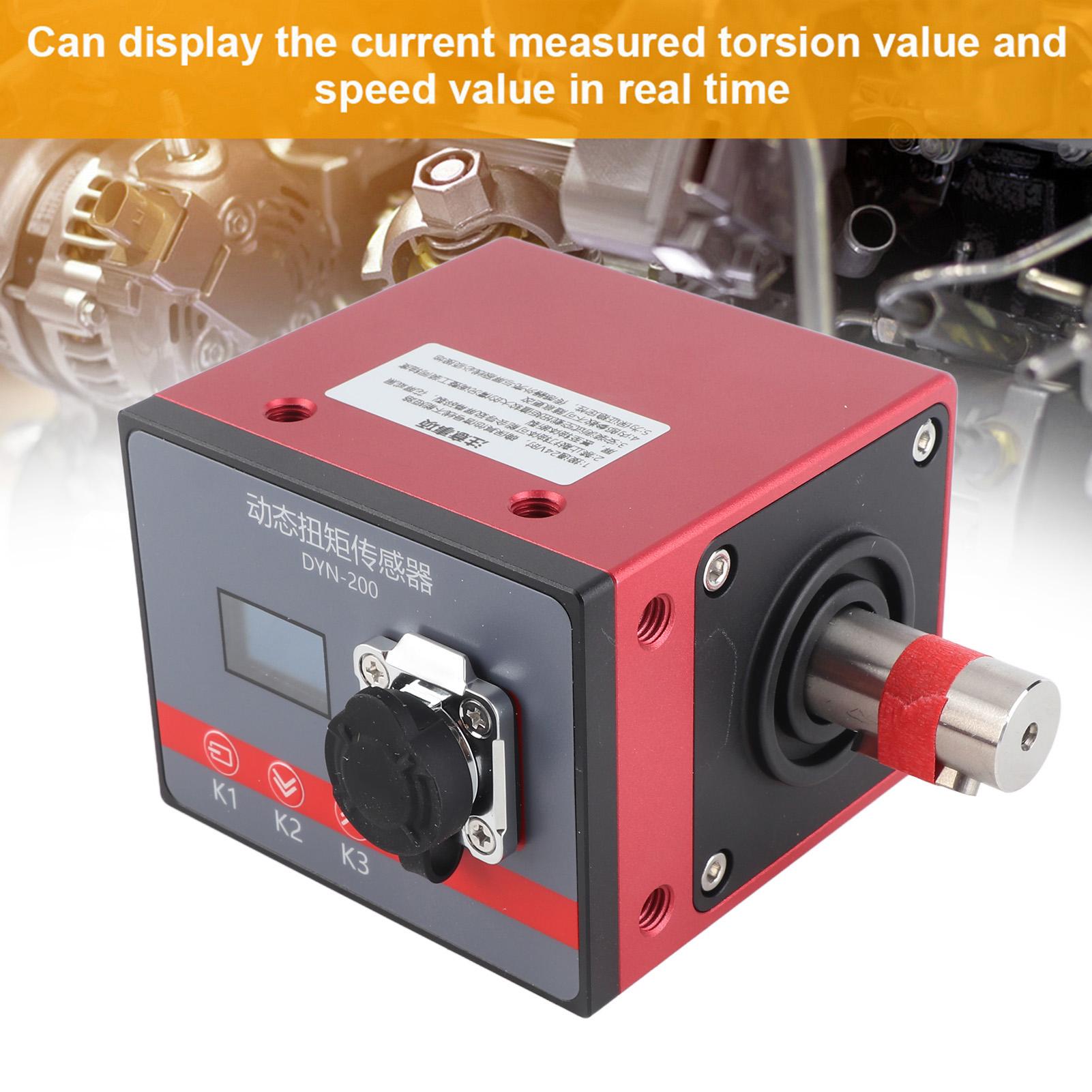 Power Torsion Meter DYN‑200 100N.M Dynamic Torsion Sensor Motor Speed Power Tester Measurement Detector Motor Speed Sensor borgogna