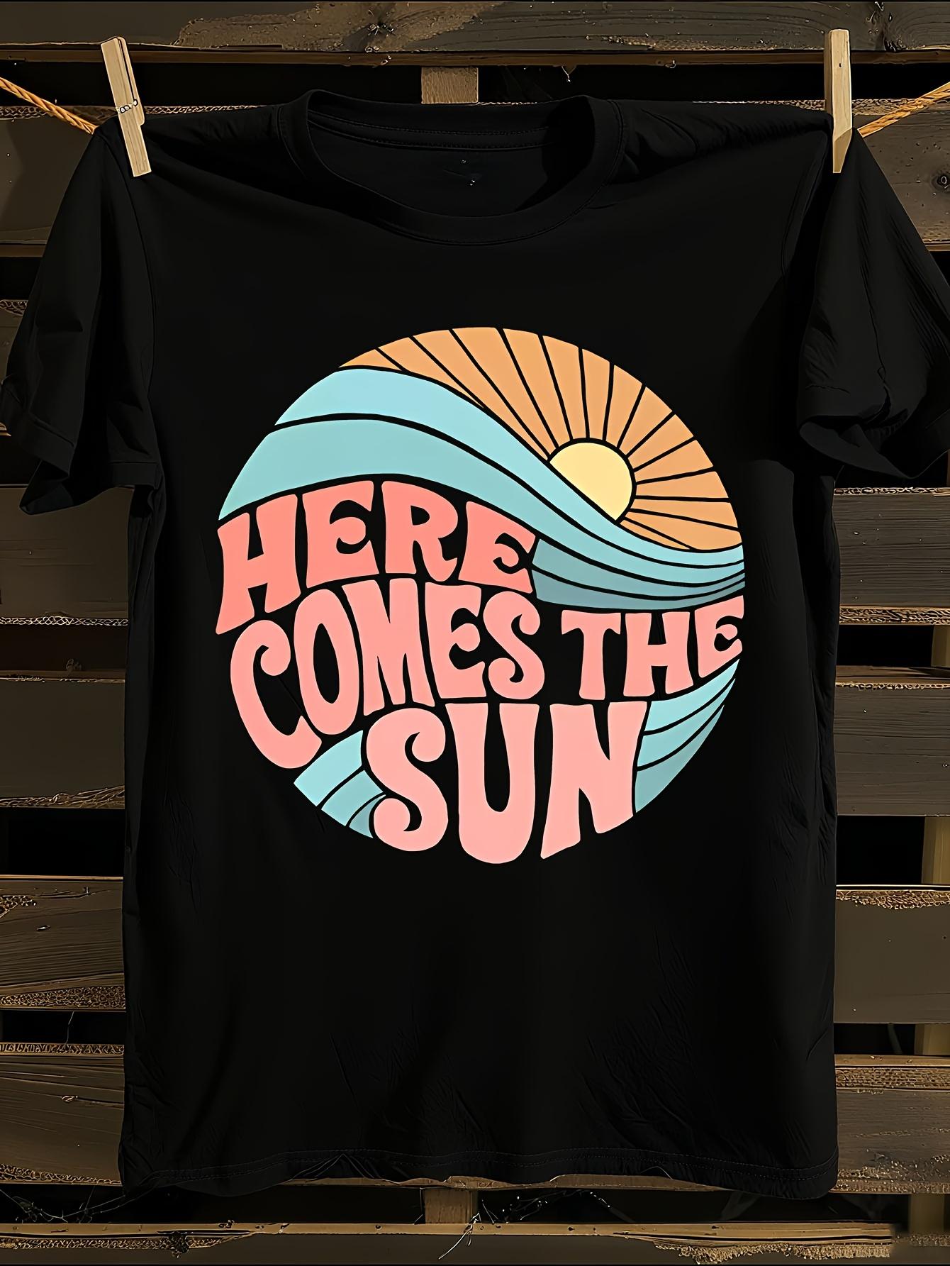 Pink Retro Here Comes The Sun T-shirt L