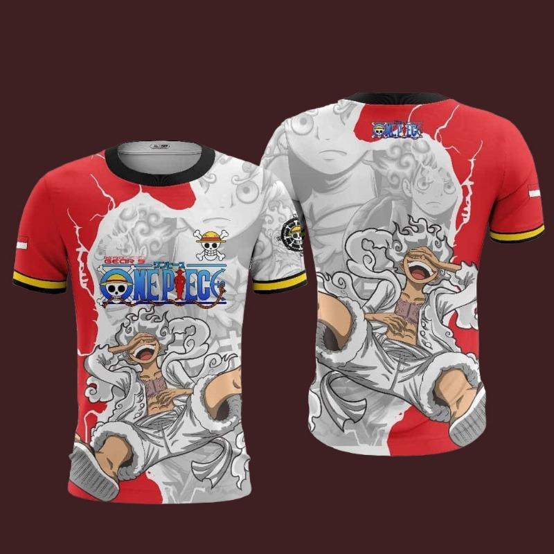 

2026 Anime One Piece Luffy Gear5 Football Jersey Summer Oversize Breathable Vintage Fashion S