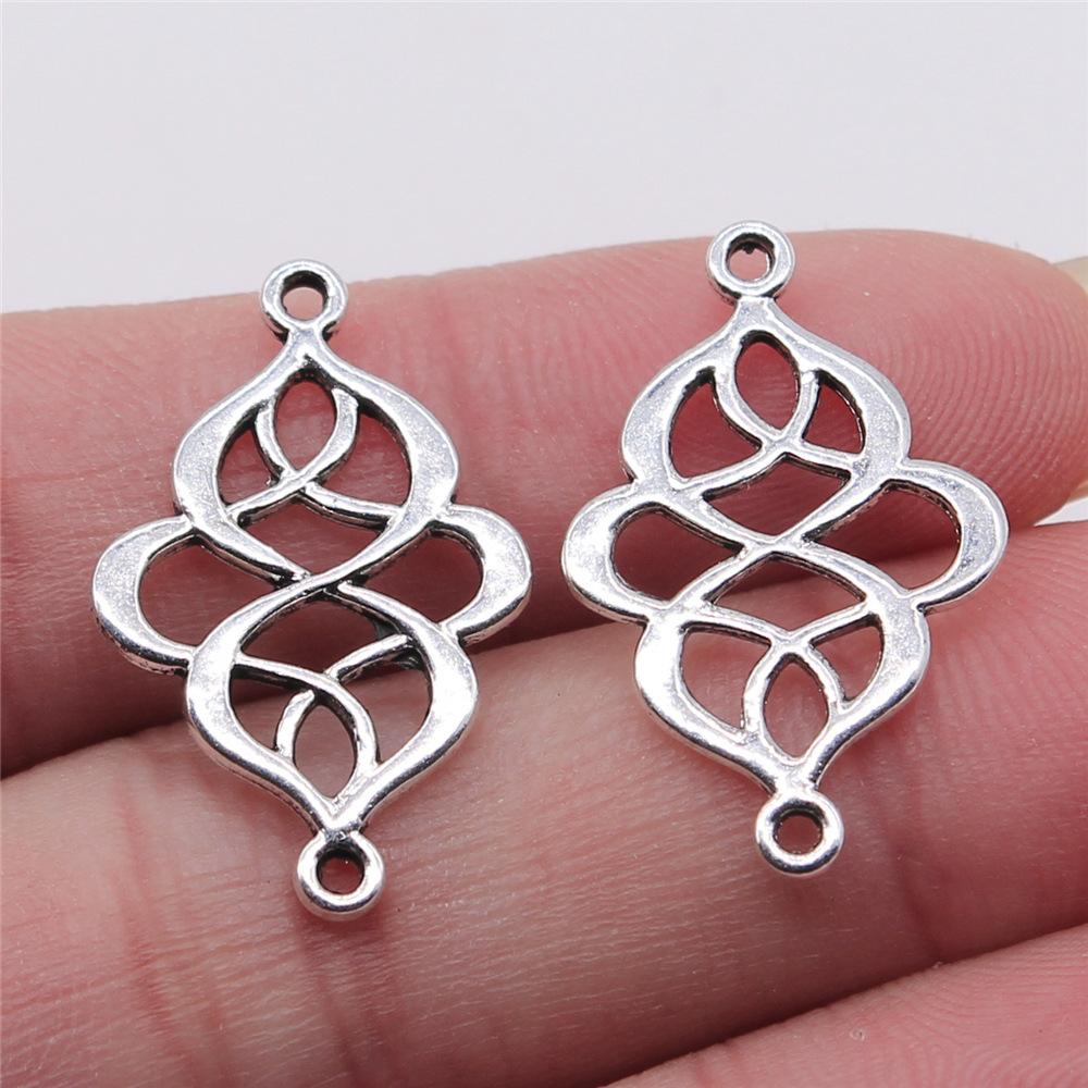 10pcs Vintage Antique Silver Color Connector Charms For Earring Necklace Bracelet Making Jewelry Making Findings