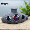 Aquarium Hiding House 3D Printed Hollow Submarine Fish Tank Decorations, Shrimp Hideout Breeding Ornament, Cave Shelter for Betta Lizards