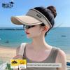 9244 Summer Outdoor Sun Hat with Sunglasses Sun Protection Hat Female UV Protection Travel Duck Tongue Empty Top Baseball Cap