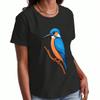 Kingfisher Bird Wounisex's Cotton T Shirt, Premium Cotton Print, Durable, Leisure And Fashionable. Vivid Kingfisher Graphic Tee, Comfortable Fit, Long