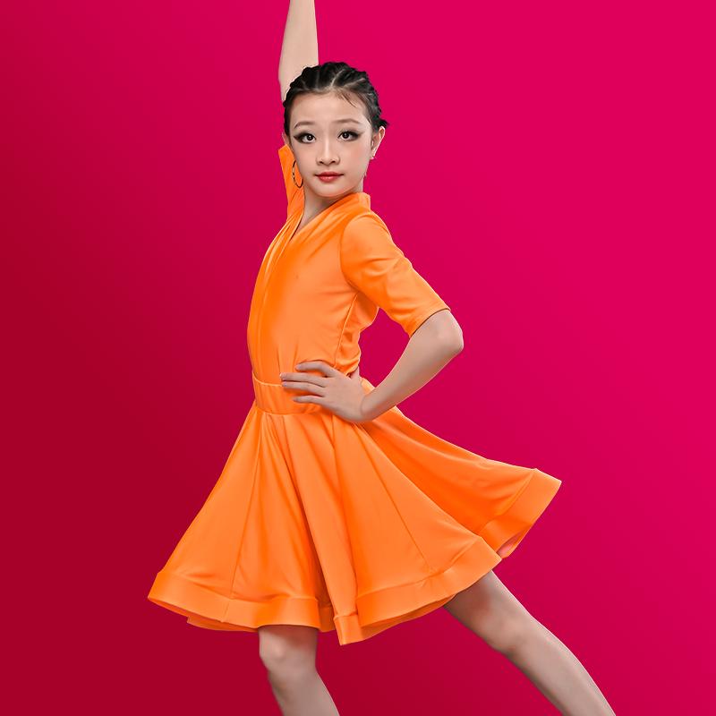 Girls Professional Latin Dancing Dress Kids Ballroom Salsa Dance Wear Clothing Children's Competitions Latin Stage Wear Clothes