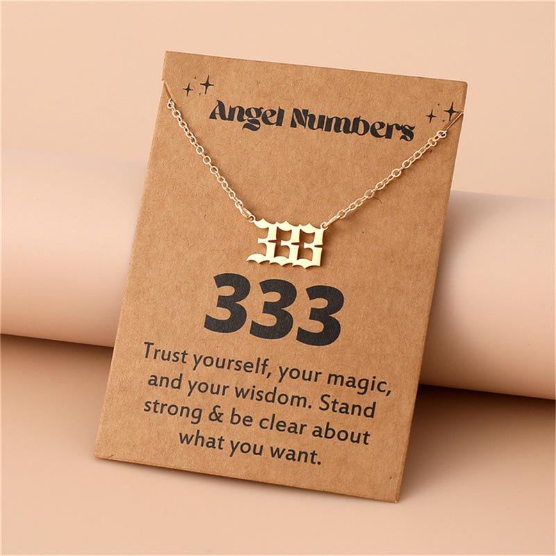 European Style 777 Angel Number Stainless Steel Necklace - Luxury Design Women's Clavicle Chain