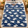 Flannel BlanketMiffy Custom Name Text Personalized Soft Warm Throw Blanket Home Decor Gift