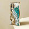 Metallic texture stone pattern glass phone case suitable for Samsung Galaxy S26 S25 S24 S22 S21 S20 FE Ultra Plus anti drop