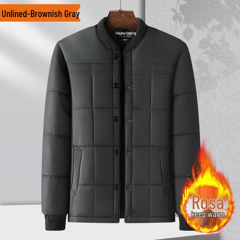 Men's Fleece-Lined Lambswool Coat - Warm, Loose-Fit Winter Jacket for Middle-Aged & Elderly