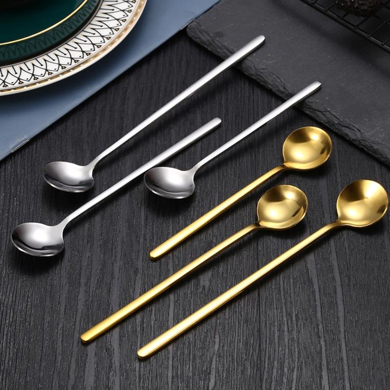 Food Grade Stainless Steel Spoons Honey Dessert Gift Mixing Spoon for Picnic Drinkware Tableware Kitchen Accessories