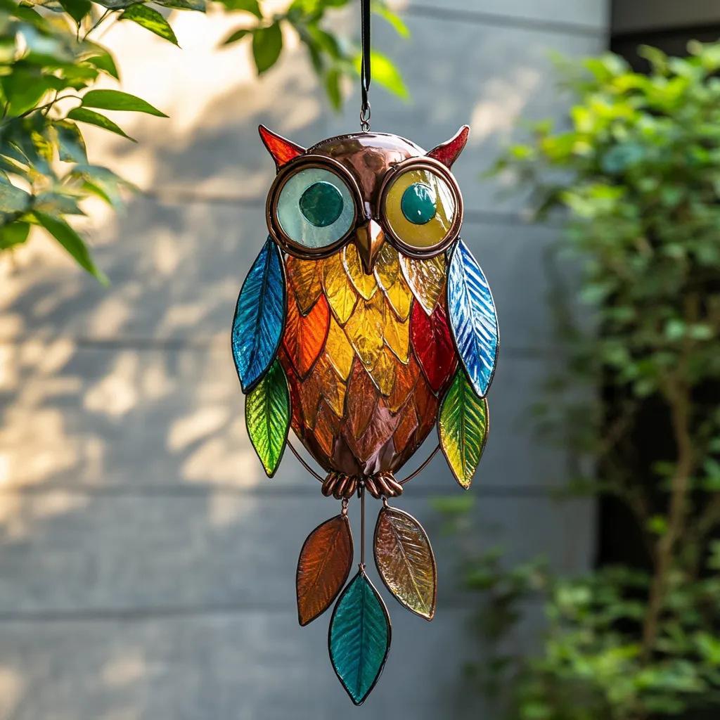 Acrylic Colorful Owl Hangings Home Bedroom Window Hanging Decorations Sun Catcher Acrylic Suncatcher Crafts