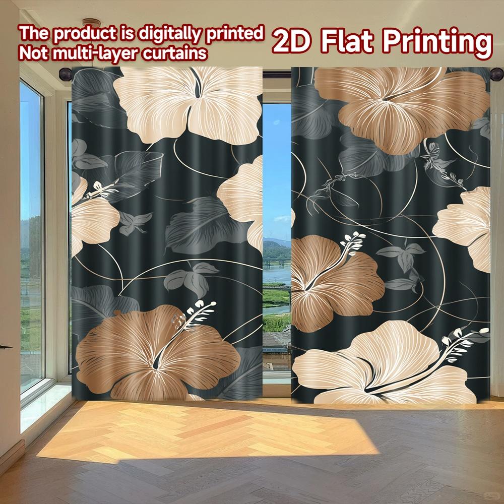 

Set Of 2 Flat Printing Curtains Without Rod Floral Swirls Dark Background Saint Patrick Is Day Festival Popular Drapes Made Polyester W100*H70(CM)-Grommet top&2PCS