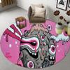 Baby Crawl Cartoon Carpet Modern Floor Mats Skull Mandala Children 'S Room Carpet Bedroom Home Living Room Round Carpet