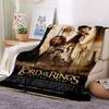 L-Lord of the Rings Movie Print Flannel Blanket Soft Warm Throw For Sofa Bedroom Home Decor Fantasy Film Fan Birthday Present