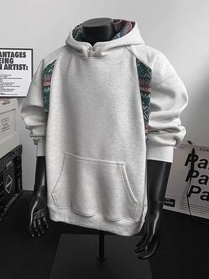 Color Block Patchwork Hoodie mit Stickerei - Herbst Amerikanischer Stil Schwere Jacke für Paare