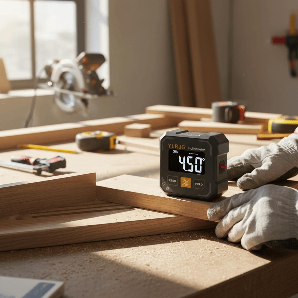 Magnetic Adsorption Digital Laser Inclinometer High-Precision 360-Degree Measurement Angle Gauge Auto-Flip Display