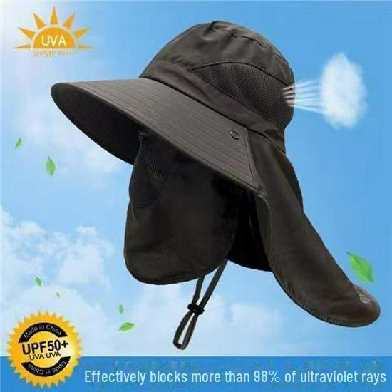 Men's Sun Protection Fishing Hat with Face Cover - UV Shield for Summer & Mountaineering