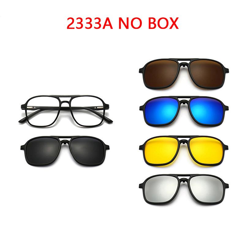 Magnetic Sunglasses Clip And Optical Glasses Frame 6 in 1 Women Men Polarized or Night Vision Multipurpose Eyeglasses Set 2333