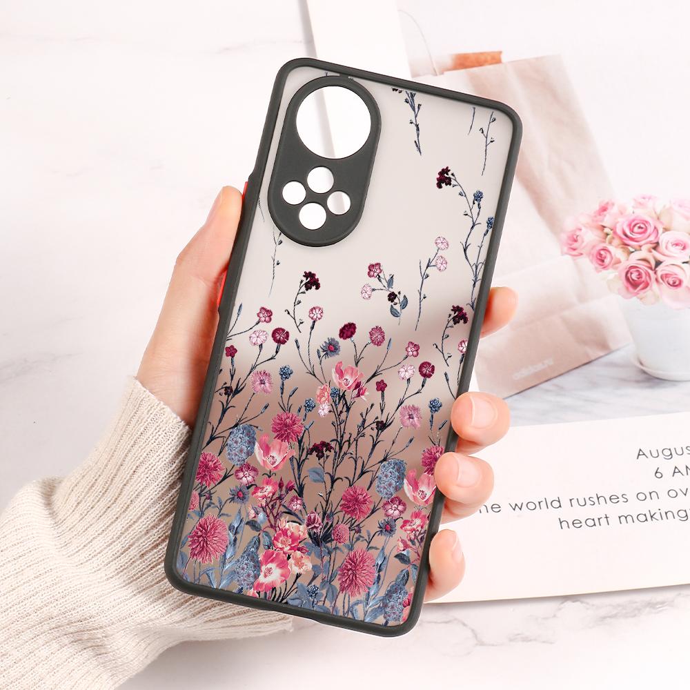 Honor 50 Case Funda Luxury Cover For Huawei Y6 2019 Case For Honor 9A 9X 8X 20 60 P40 Lite P30 Pro P50 Nova 9 Pro Flower Bumper