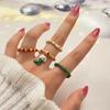 2023 New Christmas Tree Ring Colorful Luxury Santa Claus Ring Christmas Girl 4 Piece Ring Set Gift Elk Donut Pendant Fashion Exquisite Stretch Ring