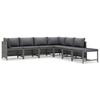 VidaXL Garden Furniture Set 7 Pcs with Cushions Wicker Resin Grey
