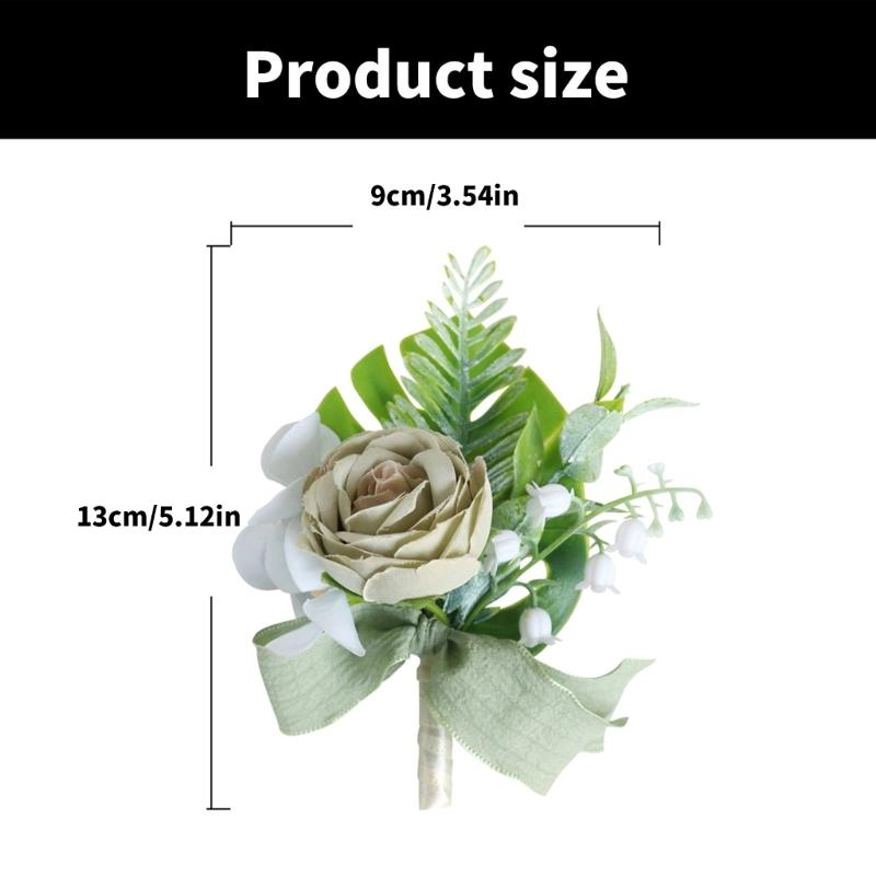 Elegant Wedding Groom Boutonniere Bridal Rose Corsage for Wedding Business Meeting Receptions Wedding Bride Accessories
