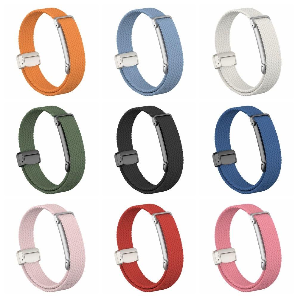 Geflochtenes Nylon Sportarmband Elastisches Bizepsband Fitness-Tracker-Armband für Google Fitbit Air für Damen Herren