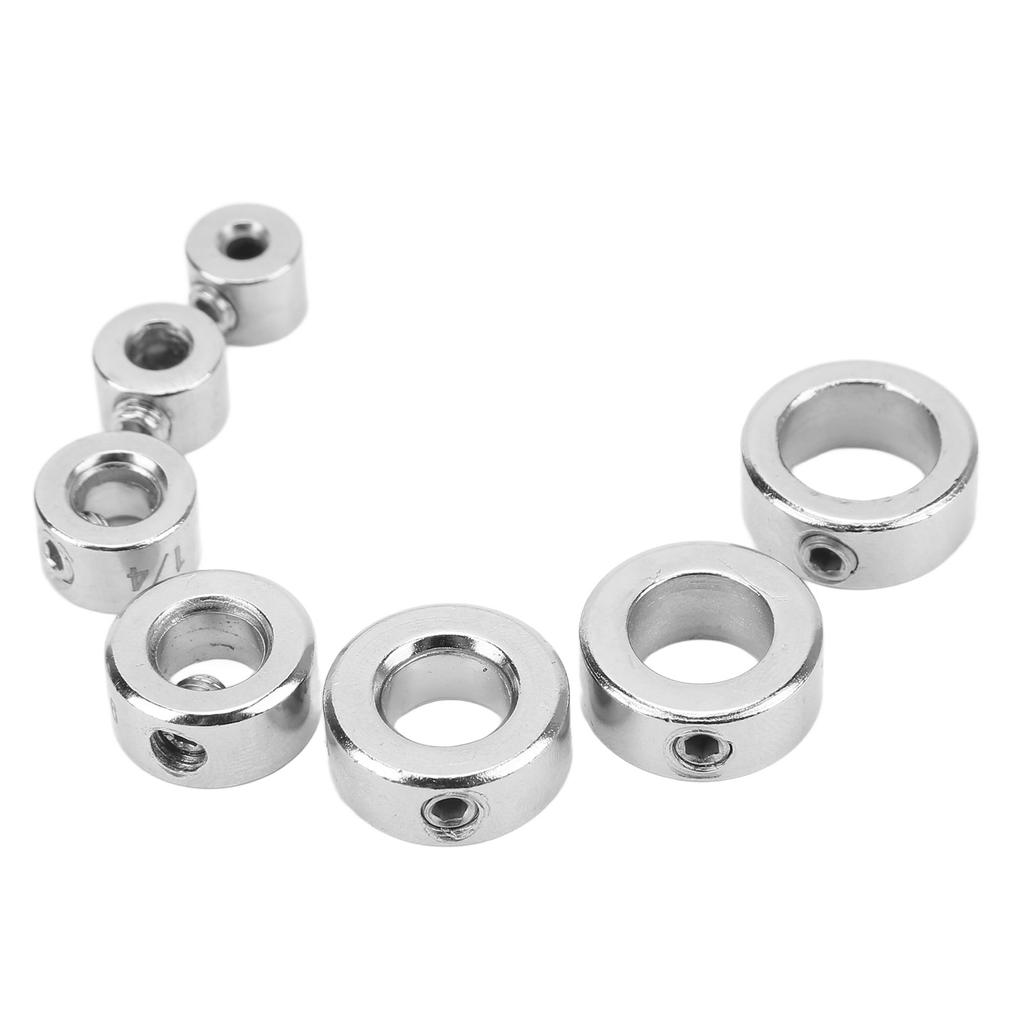 7PCS Twist Bit Stop Collar High Carbon Steel Woodworking Drilling Depth Limit Rings with Hex Wrench