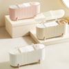 Cosmetic Cotton Storage Box with Clear Cover Dust-proof Large Capacity 3 Compartments Swab Cotton Pads Holder Organizer Container