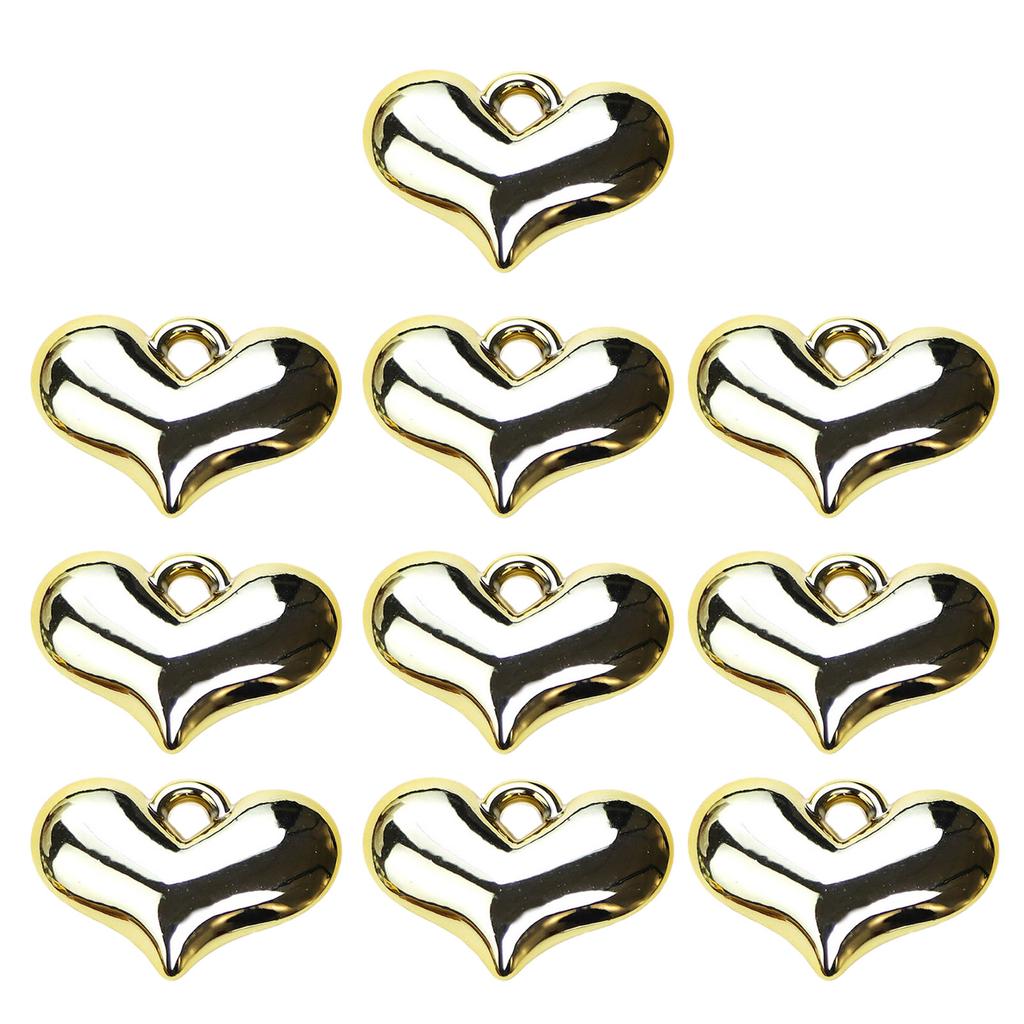 Pack of 10 Love Heart Pendants for DIY Crafts Jewelry Making Supplies Versatile Necklace Keychain Pendants Accessories