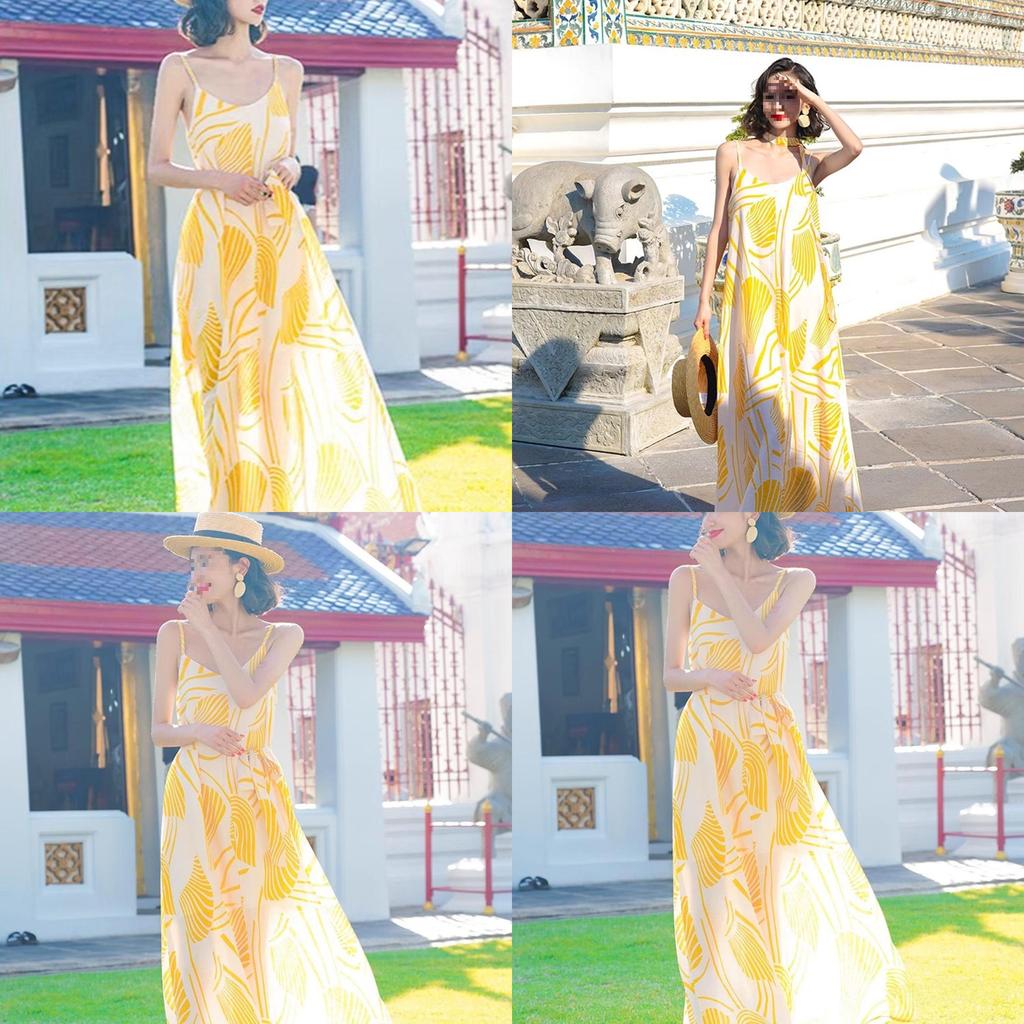 Beach Vacation Maxi Dress With Knit Fabric For Summer Travel And Slim Fit Comfort