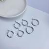 Korean-Style Silver Needle Hoop Earrings for Women - Trendy and Elegant All-Match Design