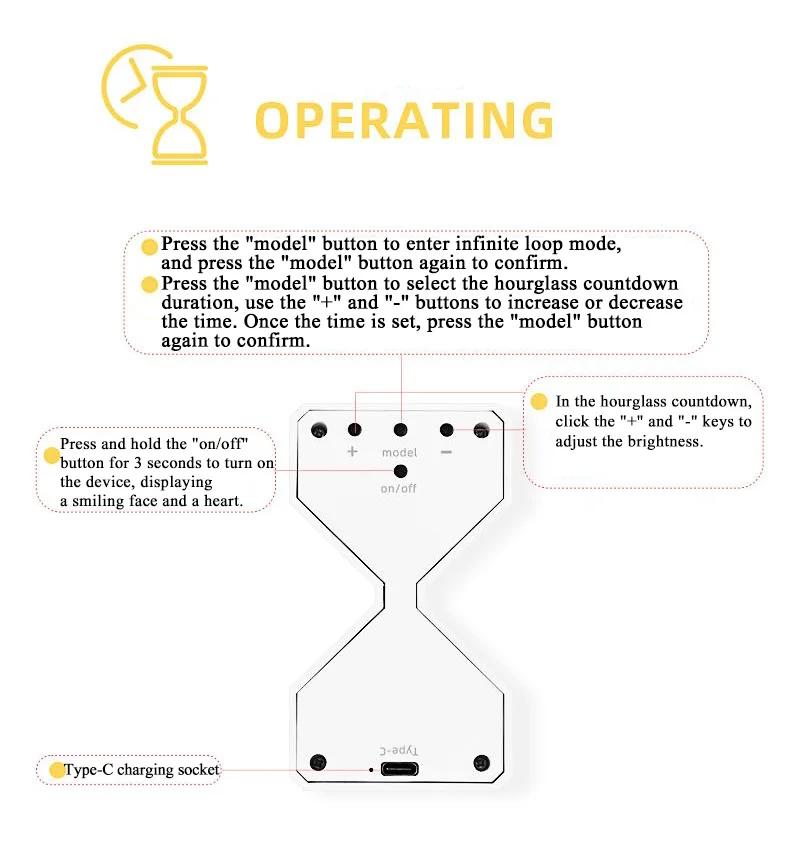 1-30 Min LED Elektronisk Timglas Lysande Timglas Gravitationsinduktionstimer Sandklocka Cyberstil Heminredning Dekompressionsleksaker
