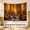 Custom Name Text Tapestry,Smurfs Boho Wall Hanging, Decorative Backdrop Tapestry For Room