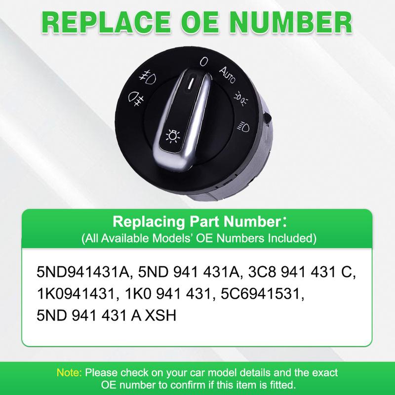 For VW Passat B6 2005-2010 for VW Caddy 2004-2011 5C6941531 1K0941431 Headlight Switch With Fog Light 10 P