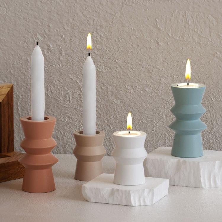 Silicone Handmade Molds Round Shape Craft Molds Candle Holder Molds Candle Stand Mold for Hand-Making Candle Holder