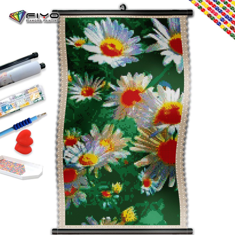 

5D DIY Рамка Алмазная картина Полевой цветок Мозаика Мультфильм Белый цветок Вышивка крестиком Набор Творческий хобби Домашний декор