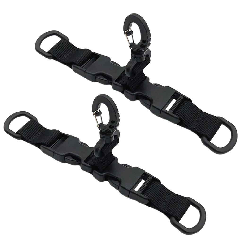 Multifunctional Backpack Hook Tactic Nylon Webbing Carabiner Quick Release Hanging Buckle Double-Split D-Shaped Keychain