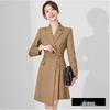 Spring & Autumn Professional Red Pleated Tie-Waist Mid-Length Women's Dress