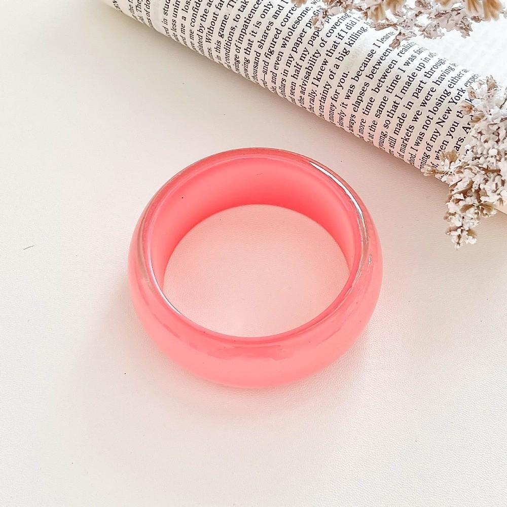 Bright Color Chunky Bangles Round Resin Bracelets New Lady's Bracelet  Gifts