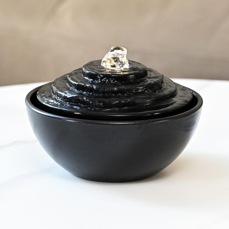 Fontana Compatta Minimalista a Cascata da Interno Soggiorno Scrivania Decorazione ad Acqua Ricircolante Accessorio Cascata Paesaggistica per Ufficio