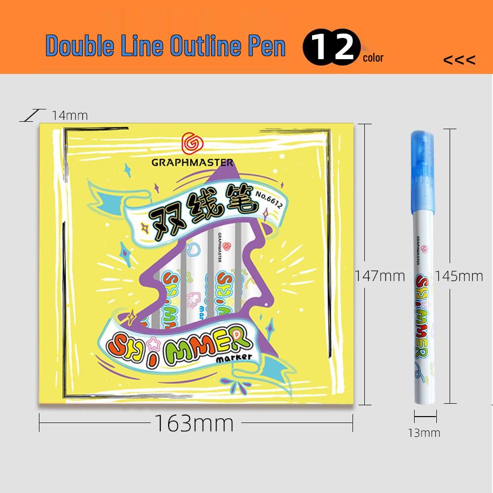 Graff Master 12-Color Dual-Tip Valve-Action Acrylic Outline Marker Pen Set