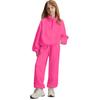 Girls' High-Neck Half-Zip Sweatshirt + Long Pants Sports Fleece Casual Children's Set